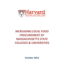 increasing local food procurement by massachusetts state