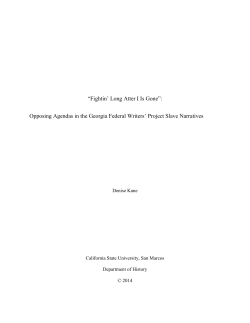 Opposing Agendas in the Georgia Federal Writers` Project Slave