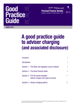 Good Practice Guide - The Personal Finance Society