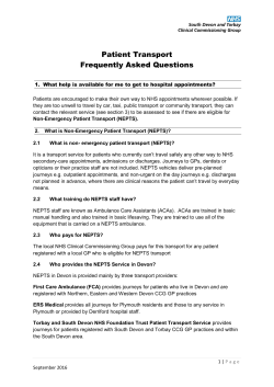 Patient Transport Frequently Asked Questions