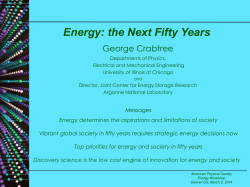 Energy: the Next Fifty Years