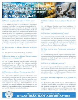 Advance Directive - Oklahoma Bar Association