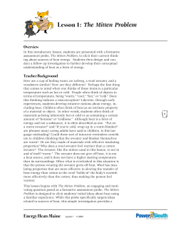 Lesson 1: The Mitten Problem