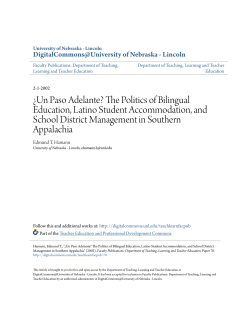 &Acirc;&iquest;Un Paso Adelante? The Politics of Bilingual Education, Latino