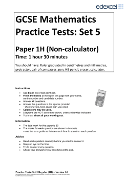 Paper 1H - Sir Thomas Boughey High School