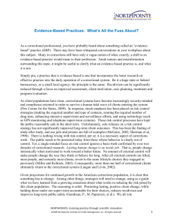 Evidence-Based Practices: What`s All the Fuss About?