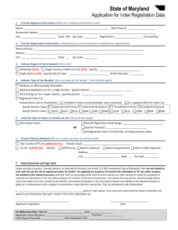 Form  - Maryland State Board of Elections