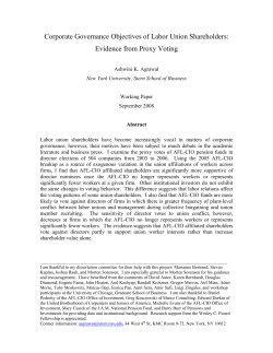 Corporate Governance Objectives of Labor Union