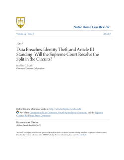 Data Breaches, Identity Theft, and Article III