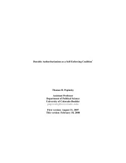 Durable Authoritarianism as a Self-Enforcing