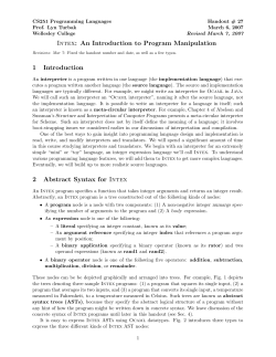 27 Intex: An Introduction to Program Manipulation