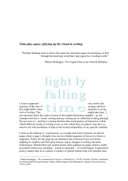 Time-play-space: playing up the visual in writing - Pores
