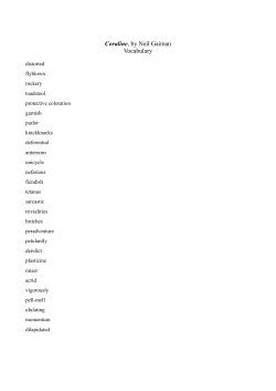 Coraline, by Neil Gaiman Vocabulary