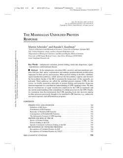 the mammalian unfolded protein response - Toxicology