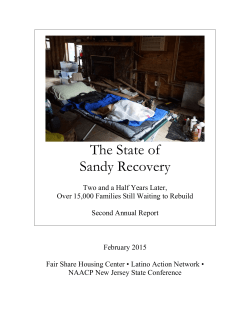 State of the Sandy Recovery