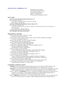 Curriculum vitae - Department of Geography