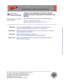 BB Rat Emigrants from Programmed Cell Death in the Antigen
