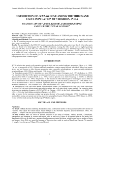 distribution of ccr2-64i gene among the tribes and caste population