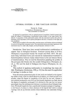 Optimal systems: I. The vascular system