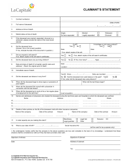 Death claim form - individual life insurance