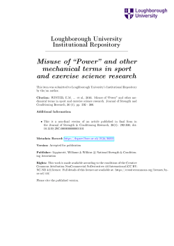 Misuse of Power and other mechanical terms in sport and exercise