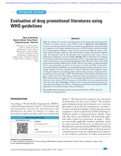 Evaluation of drug promotional literatures using WHO guidelines