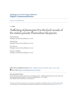 Trafficking of plasmepsin II to the food vacuole of the malaria