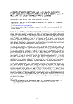 assessing paleotemperature and seasonality during the early