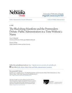 The Blacksburg Manifesto and the Postmodern Debate: Public
