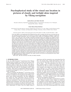 Psychophysical study of the visual sun location in pictures of cloudy