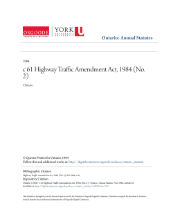 c 61 Highway Traffic Amendment Act, 1984 (No. 2)