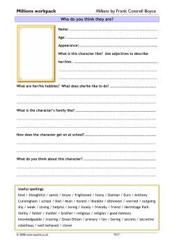 Millions workpack Millions by Frank Cottrell Boyce