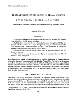 Iron Absorption in Chronic Renal Disease