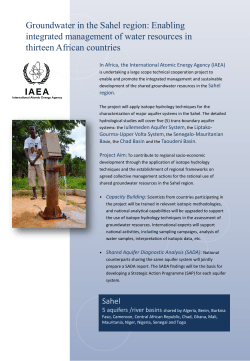 Groundwater in the Sahel region: Enabling integrated management
