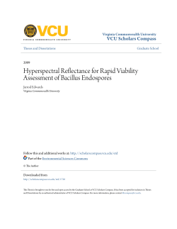 Hyperspectral Reflectance for Rapid Viability Assessment of Bacillus