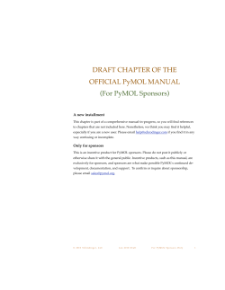 DRAFT CHAPTER OF THE OFFICIAL PyMOL MANUAL (For PyMOL