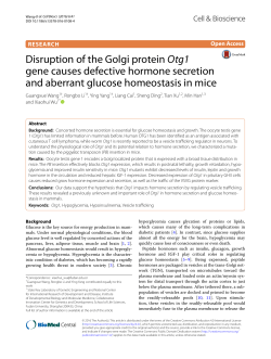 Disruption of the Golgi protein Otg1 gene causes defective hormone