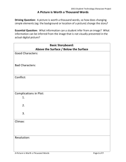 A Picture is Worth a Thousand Words Basic Storyboard: Above the