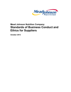 MJN Supplier Code - Mead Johnson Nutrition