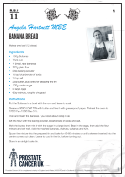 banana bread - The Prostate Cancer Charity