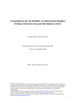 Accounting for the (In-)Stability of Authoritarian Regimes