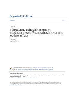 Bilingual, ESL, and English Immersion: Educational Models for