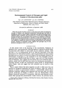 Environmental Control of Glycogen and Lipid Content