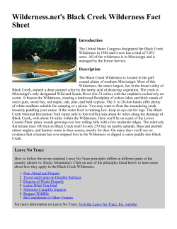 Wilderness.net`s Black Creek Wilderness Fact Sheet Introduction