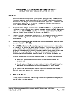 Development Cost Charge Bylaw 254, 2010
