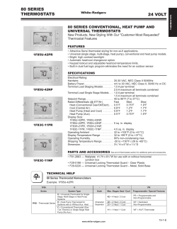 24 VOLT 80 SERIES THERMOSTATS