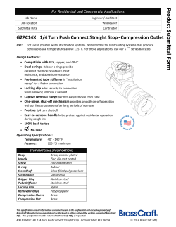 400.63 G2PC14X 1/4 Turn PushConnect Straight Stop
