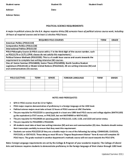 political science requirements - Department of Political Science and