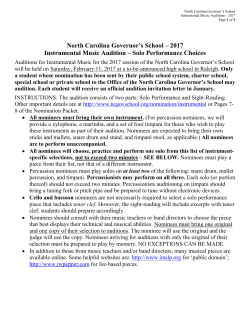 North Carolina Governor`s School &ndash; 2017 Instrumental Music
