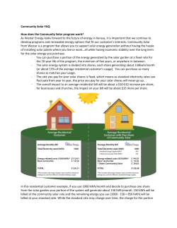 Community Solar FAQ How does the Community